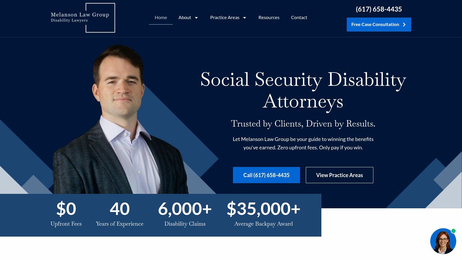 Screenshot from https://www.melansonlawgroup.com